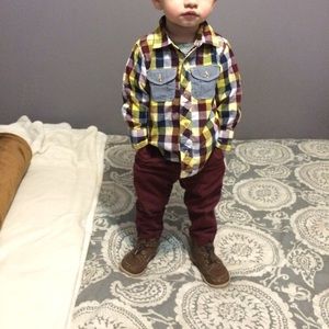 Red Skinny Pants Toddler Boy Size 18-24 months